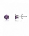 Round 4mm Genuine Amethyst Stud Earrings (0.4 cttw) Sterling Silver- 14k Yellow or Rose Goldplate - CJ11IWLBLC7