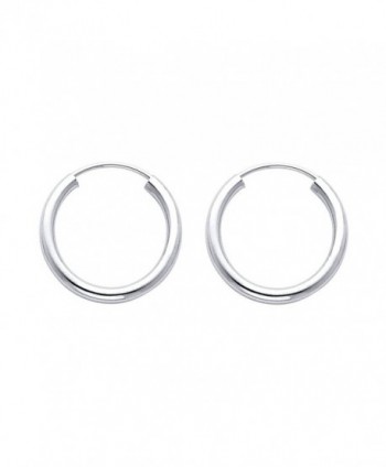 14k White Gold 2mm Thickness Endless Hoop Earrings (18 x 18 mm) - C2116GOX0VH