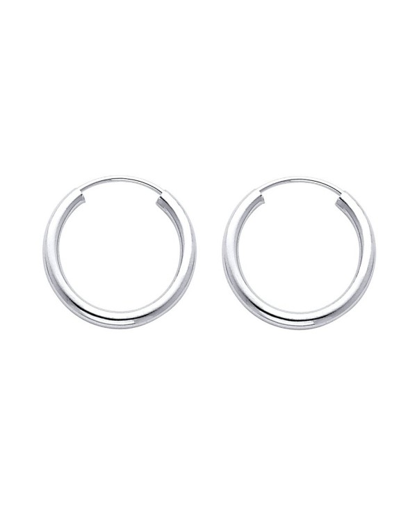 14k White Gold 2mm Thickness Endless Hoop Earrings (18 x 18 mm) - C2116GOX0VH