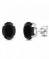 3.30 Ct Oval Black Onyx Gemstone 4-prong Stud Earrings 8x6mm - CX117HTVXRX