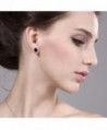 Black Gemstone 4 prong Earrings 8x6mm
