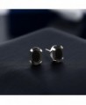 Black Gemstone 4 prong Earrings 8x6mm in Women's Stud Earrings