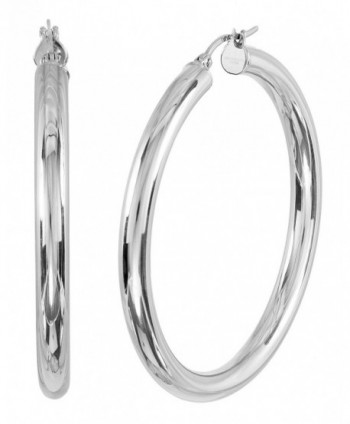 S.Michael Designs Stainless Steel 1" Inch High Polish Hoop Earring - CA11RAD3TQD