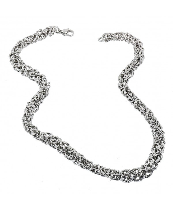 Stainless Steel 7MM Byzantine Necklace - 18" - C011T31G4OF