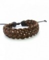 APECTO Mens Womens Brown Braided Genuine Leather Wristband Cuff Bracelet Handmade- SB8 - CG126TYDZ13