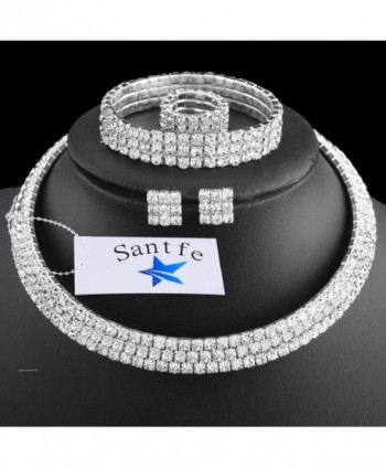 Santfe Rhinestone Necklace Earrings Bracelet