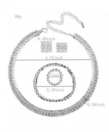 Santfe Rhinestone Necklace Earrings Bracelet in Women's Collar Necklaces
