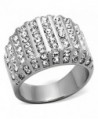 2.75 Ct Round Cut Crystal Stainless Steel Wide Band Fashion Ring Women's Size 5-10 - C611QEIOFL9