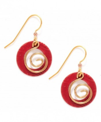 Silver Forest of Vermont Dangle Red and Gold Round Earrings - CI118XT985P