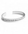 Inspirational Silver Cuff Bracelet Motivational - CS12E4SDJV7