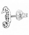 .925 Sterling Silver Seahorse Cartilage Stud Earring for Left Ear (Sold Individually) - CI11YLFT567