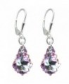 Vitrail Light Colored Tear-drop Earrings Made with Swarovski Crystal Elements Silver Lever-back - CS11TYYC2U1