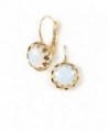 Clara Beau Charming WhiteOpal Round Cat Eye GoldTone LeverBack Earrings EW20 GoldTone - WhiteOpal - C817YIXNU0R