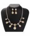 Paxuan Teardrop Champagne Necklace Earrings in Women's Jewelry Sets