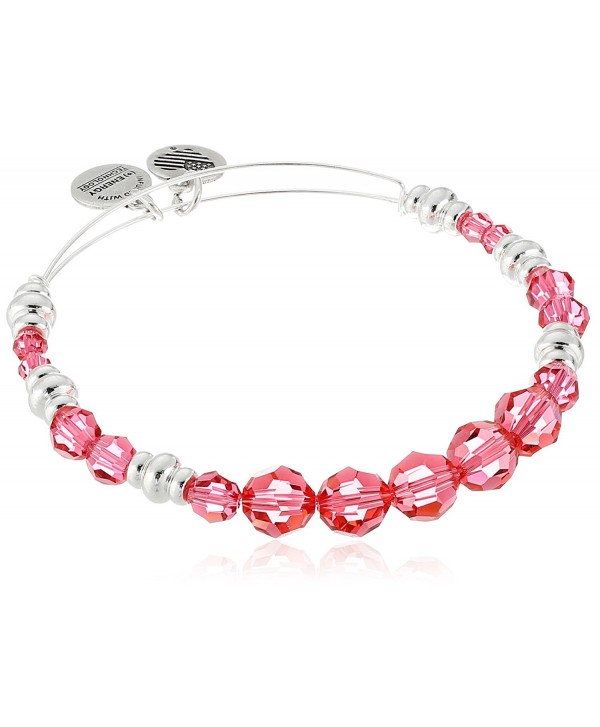 Alex and Ani "Swarovski Beaded" Rouge Expandable Wire Bangle Bracelet - Pink/Silver - CZ12ID5031L