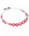 Alex and Ani "Swarovski Beaded" Rouge Expandable Wire Bangle Bracelet - Pink/Silver - CZ12ID5031L
