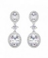 EVER FAITH Sterling Luxurious Earrings - 925 Sterling Silver - CI12DLU31UD