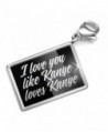 Clip on Charm & Bracelet Set Classic design I love you like Kanye loves Kanye Lobster Clasp - CG1899WQZCL