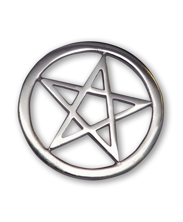 Gothic Pentacle Jacket or Hat Pin Polished Silver Finish Pewter - CS11FATYVQL