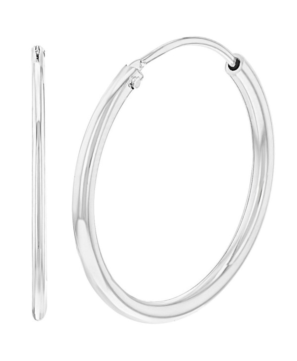 925 Sterling Silver Classic Thin Plain Endless Hoop Earrings for Women - CC1852SIY4T