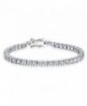 Bling Jewelry Classic Separated CZ Tennis Bracelet 925 Sterling Silver 7in - CQ113AJ337L