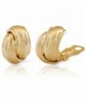 JanKuo Jewelry Gold Plated Shining Polished Finish Knot Clip On Earrings - CW118XVDORB