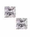 Lavender Square Cut Cubic Zirconia CZ Sterling Silver Magnetic Stud Earrings - CH1170S2IJD