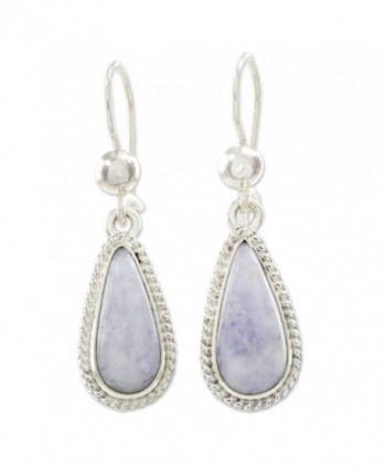 NOVICA Lavender Jade and .925 Sterling Silver Dangle Earrings- 'Lavender Tear' - C8127Y1RP39