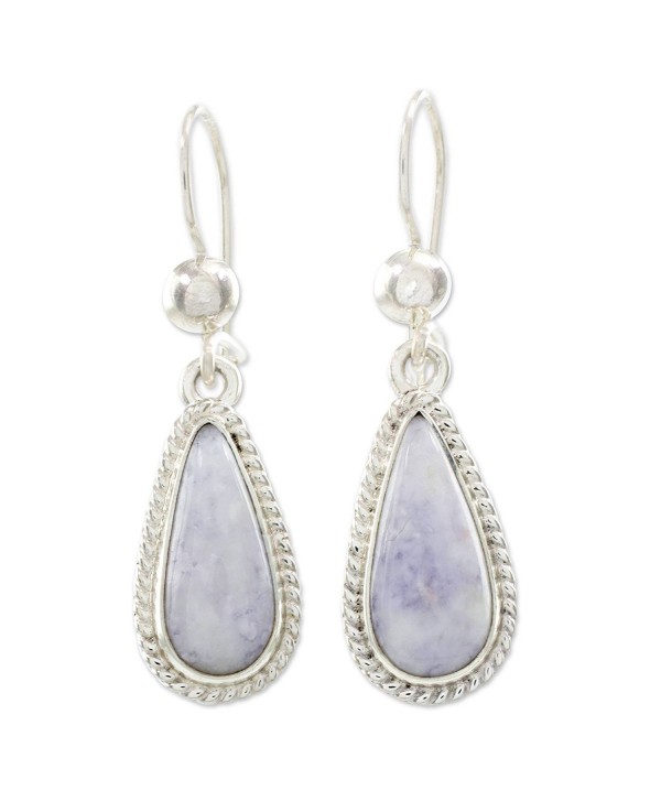 NOVICA Lavender Jade and .925 Sterling Silver Dangle Earrings- 'Lavender Tear' - C8127Y1RP39