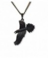 Black Raven Black Crow Gothic Pewter Pendant Necklace - CM11P46YAB1
