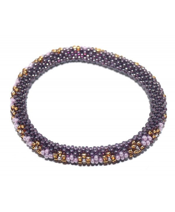 Crochet Glass Seed Bead Bracelet Roll on Bracelet Nepal Bracelet SB205 - C0127W5KRA9