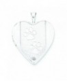 Sterling Silver 20mm Textured & Polished Paw Prints Heart Locket - CH11WHFOA5N