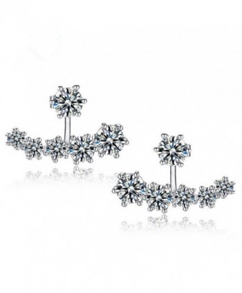 KOREA-JIAEN Earrings 925 Silver Plated Base Both Side Crescent Boat Charm Stud Earrings (Crescent) - C8186HLQLTI