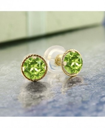 Round Green Peridot Yellow Earrings