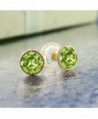 Round Green Peridot Yellow Earrings