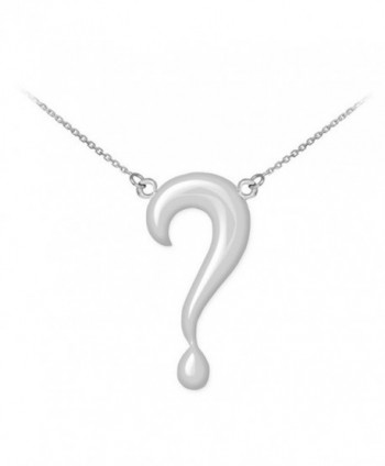 925 Sterling Silver High Polish Charm Question Mark Pendant Necklace - C711J9T1UTP