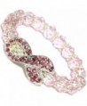 AnsonsImages Breast Cancer Awareness Crystal Rhinestone Ribbon Stretch Bracelet Pink - CT1847GQRDE
