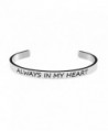 Bracelet for Best Friend Bangle Cuff Engraved Stainless Steel Always in My Heart - CB187ZERC4X