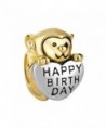 Monkey Love Happy Birthday Charm 22K Golden Plated Beads Sale Cheap Jewelry Fit Pandora Charm Bracelets - CS128DRKTOF