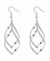 Girl Era Stainless Steel Jewelry Classic Double Linear Loops Design Silver Womens Earrings - CC12N8AQ2TE