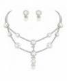 EleQueen Silver tone Simulated Necklace Earrings - CE12EJMMCKH