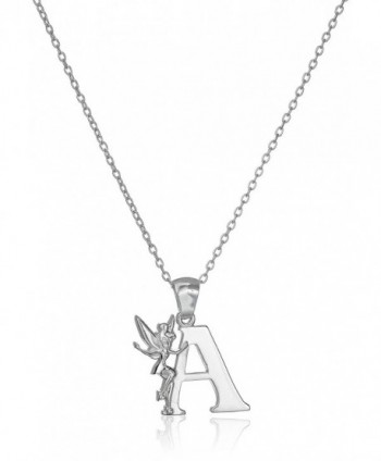 Disney "Tinkerbell" Initial Silver Pendant Necklace - CB11954KDO7