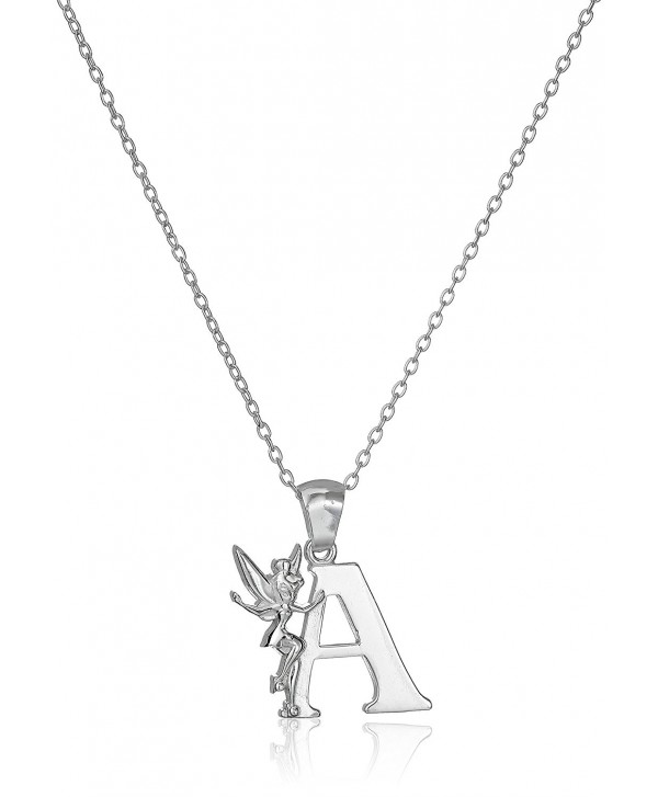 Disney "Tinkerbell" Initial Silver Pendant Necklace - CB11954KDO7