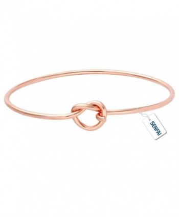 SENFAI Love Knot DIY Bracelet Hook Bangle Easy Open Add Multiple Beads Charms - Rose gold - CW12N2KDP71