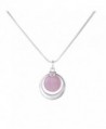 Pink Quartz Necklace 24" Double Layered Silver Chain Gemstone Necklace Valentine's Day Gift - CY183O6NGX9