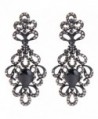 BriLove Vintaged Teardrop Chandelier Black Silver Tone - Black-Tone Black - CR12FYZ62QX