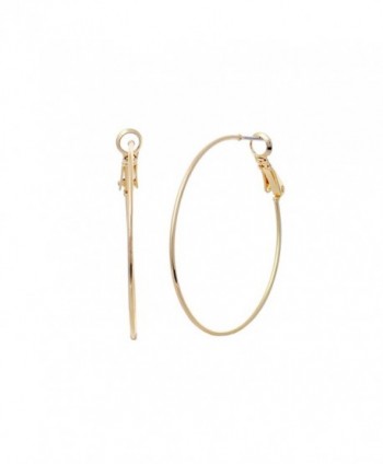 Rosemarie Collections Hypoallergenic Thin Hoop Earrings 40mm - Gold - CJ1882RLQAG