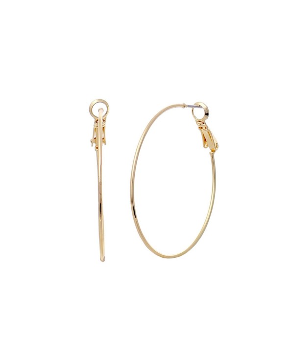 Rosemarie Collections Hypoallergenic Thin Hoop Earrings 40mm - Gold - CJ1882RLQAG