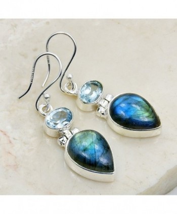 Princess Sterling Silver Labradorite Earrings