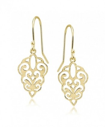 Flashed Sterling Polished Filigree Earrings